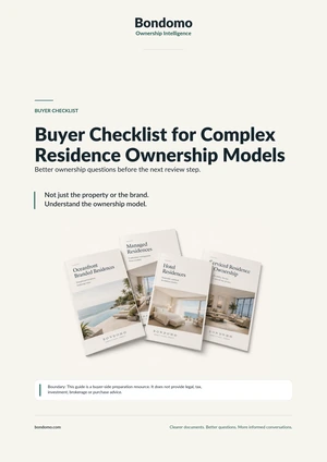 Cover of the Bondomo Buyer Checklist PDF guide