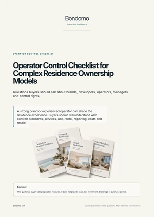 Cover of the Bondomo Operator Control Checklist PDF guide